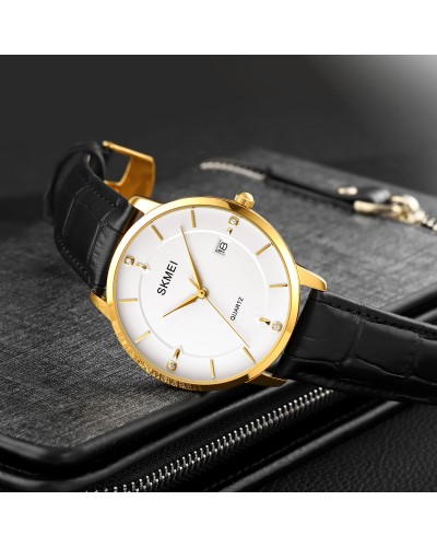 Купити Skmei 1801LGDWT Gold-White Leather