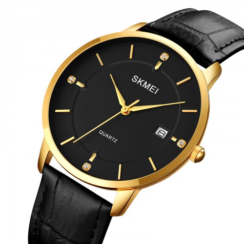 Купить Skmei 1801LGDBK Gold-Black Leather