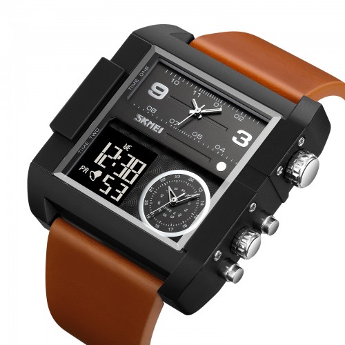 Купить Skmei 2020BKBKBN Black-Broun-Black