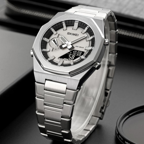 Купить Skmei 1816SIBK Silver-Black