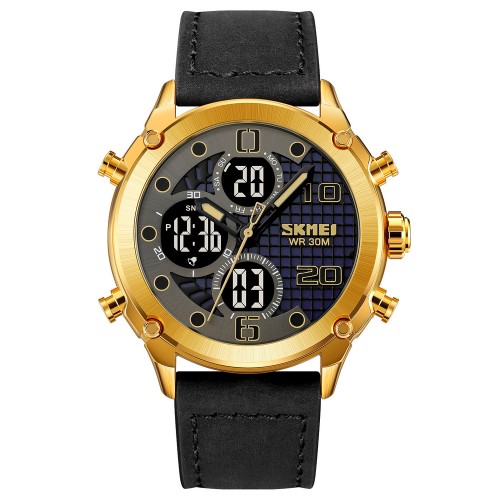Купить Skmei 1975LGDBK Gold-Black Leather Купить Skmei 1975LGDBK Gold-Black Leather