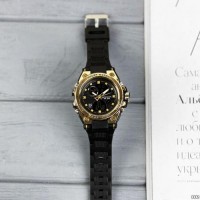 Чоловічий спортивний годинник Sanda 739 Black-Gold з комбінованим циферблатом та підсвічуванням