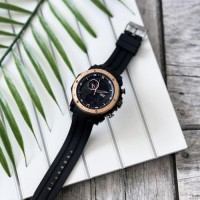 Чоловічий спортивний годинник Sanda 6012 Black-Cuprum з комбінованим циферблатом та захистом 5 ATM