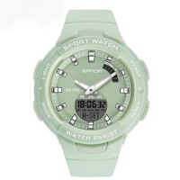 Спортивний жіночий годинник Sanda 6005 Green з комбінованим циферблатом та підсвічуванням