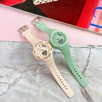 Спортивний жіночий годинник Sanda 6005 Green з комбінованим циферблатом та підсвічуванням