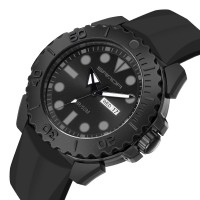 Чоловічий тактичний годинник Sanda 3118 All Black з водонепроникністю 5 ATM та люмінесценцією