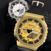 Чоловічий годинник Sanda 3167 Gold — спортивний стрілково-електронний з підсвічуванням та захистом 5 ATM