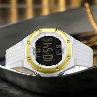 Чоловічий спортивний годинник Sanda 6093 White-Gold з електронним циферблатом та підсвічуванням