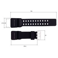 Ремінець для годинника Skmei 1356/1358/1680BK Black чорний каучуковий, 26 см