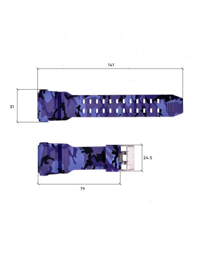 Купить Ремінець для годинника Skmei 1965CMBU Camo Blue