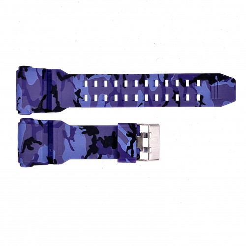 Купити Ремінець для годинника Skmei 1965CMBU Camo Blue каучуковий, довжина 26.5 см, камуфляж