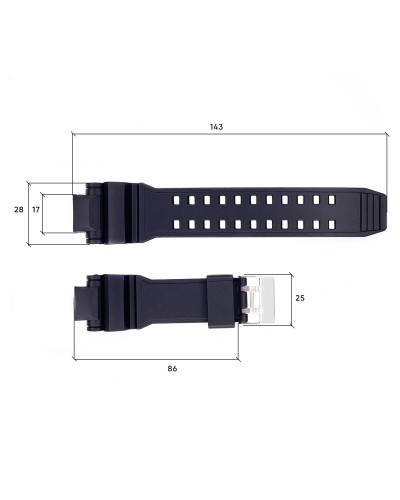 Купити Ремінець для годинника Skmei 1617BK Black