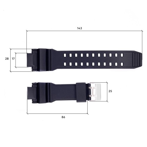 Купить Ремінець для годинника Skmei 1617BK Black