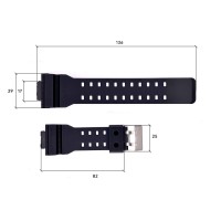 Ремінець для годинника Skmei 1832/1834BK Black чорний каучуковий унісекс 26.5 см