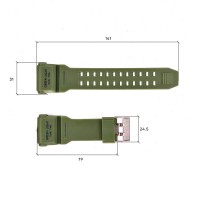 Ремінець для годинника Skmei 1965AG Army Green зелений каучуковий 26.5 см (1051-0504)