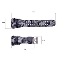 Ремінець для годинника Skmei 1520CMGY Camo Gray (1051-0523), каучуковий сірий камуфляж