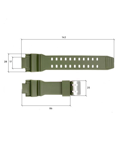 Купити Ремінець для годинника Skmei 1617AG Army Green