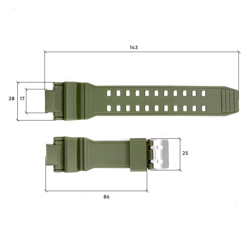 Купить Ремінець для годинника Skmei 1617AG Army Green