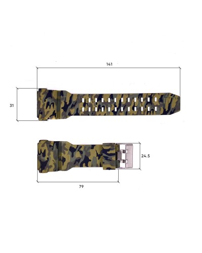 Купить Ремінець для годинника Skmei 1965CMGN Camo Green