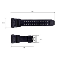 Ремінець для годинника Skmei 1818BK Black чорний каучуковий, довжина 26.5 см (1051-0508)