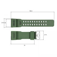Ремінець для годинника Skmei 1283/1277/1384AG Army Green каучуковий зелений (1051-0528)