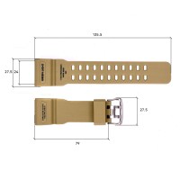 Ремінець для годинника Skmei 1283/1277/1384KH Khaki каучуковий, довжина 25.5 см (1051-0529)