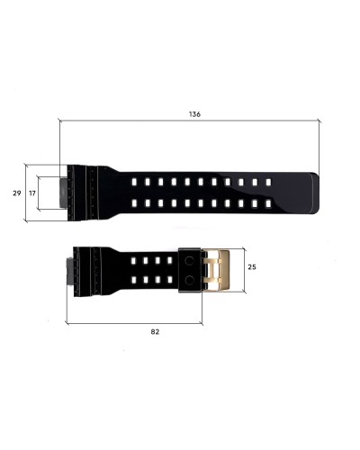 Купить Ремінець для годинника Skmei 1834BKGD Black-Gold