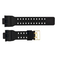Ремінець для годинника Skmei 1834BKGD Black-Gold каучуковий чорний 26.5 см (1051-0511)