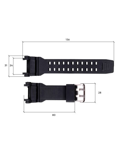 Купити Ремінець для годинника Skmei 1343BK Black