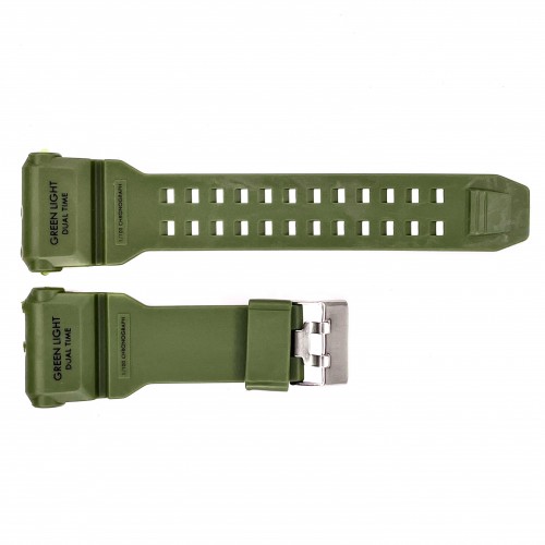 Купити Ремінець для годинника Skmei 1520AG Army Green, каучуковий браслет 26.5 см для Skmei 1520