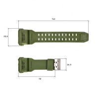 Ремінець для годинника Skmei 1520AG Army Green, каучуковий браслет 26.5 см для Skmei 1520