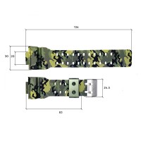 Ремінець для годинника Skmei 1688CMGN Camo Green камуфляжний каучуковий 27.5 см