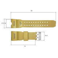 Ремінець для годинника Skmei 1155/1155BKH Khaki каучуковий, колір хакі, довжина 26 см