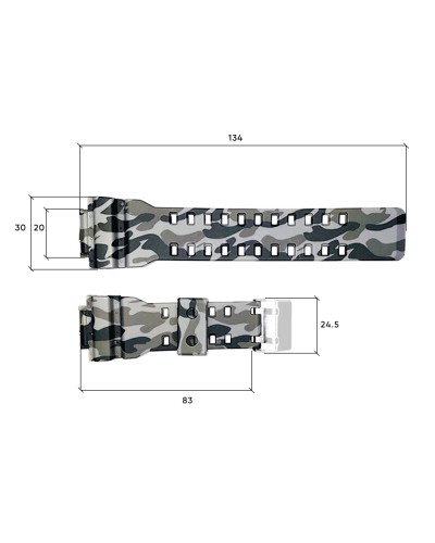 Купить Ремінець для годинника Skmei 1688CMGY Camo Gray