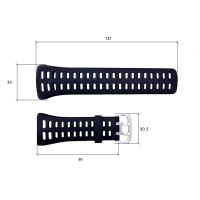 Ремінець для годинника Skmei 1251/1250/1360/1167BK Black чорний каучуковий 25 см