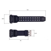 Ремінець для годинника Skmei 1637BK Black каучуковий чорний 26.5 см (1051-0562)