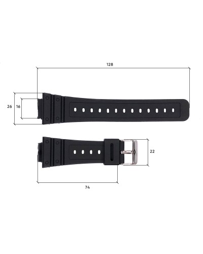 Купити Ремінець для годинника Skmei 1628BKBK Black-Black