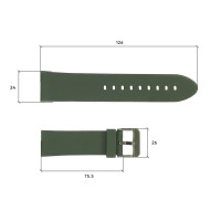 Ремінець для годинника Skmei 1469AGWT Army Green-White 24 мм силіконовий зелений