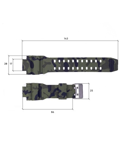 Купити Ремінець для годинника Skmei 1617CMGN Camo Green