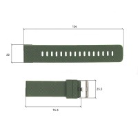 Ремінець для годинника Skmei 1416/1418/1267/1285/1293/1426/1866/1894 Army Green 22 мм каучуковий зелений