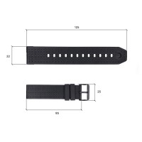 Ремінець для годинника Skmei 1502BK Black 22 мм каучуковий чорний для Skmei 1502