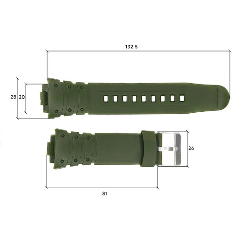 Купити Ремінець для годинника Skmei 1068/1301/1231/1560/1820AG Army Green, каучуковий браслет зелений