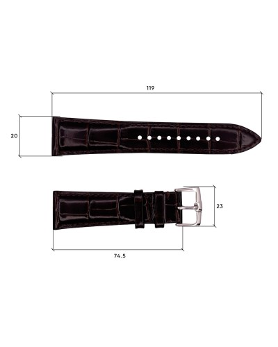 Купити Шкіряний ремінець Premium 20х18 мм. Brown