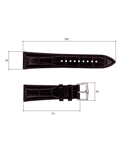 Купити Шкіряний ремінець Premium 24х22 мм. Brown