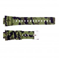 Ремінець для годинника Skmei 1628CMGN Camo Green камуфляжний каучуковий 24.5 см (1051-0659)