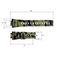 Ремінець для годинника Skmei 1628CMGN Camo Green камуфляжний каучуковий 24.5 см (1051-0659)