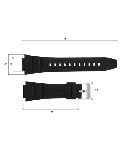 Купить Ремінець для годинника Skmei 1454BKBK Black-Black