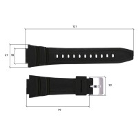 Ремінець для годинника Skmei 1454BKBK Black-Black каучуковий чорний (SKU 1051-0654)