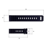 Ремінець для годинника Skmei 1657BK Black 22 мм каучуковий чорний (1051-0662)