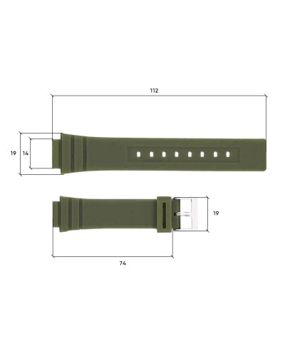 Купити Ремінець для годинника Skmei 1715AG Army Green